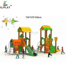 Beautiful Playground Children Wooden Slide Plastic Slide Playground